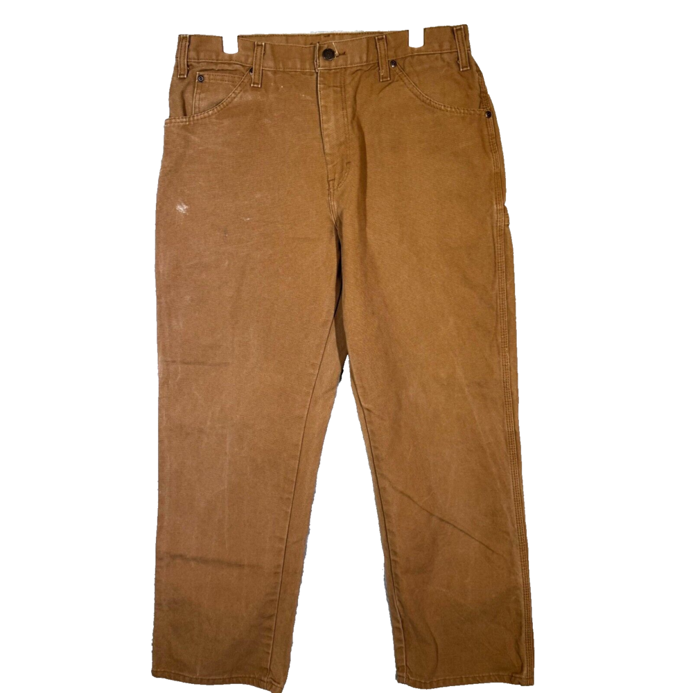 Dickies Men’s Carpenter Jeans 34x30 Brown Denim Mid-Rise Straight Leg